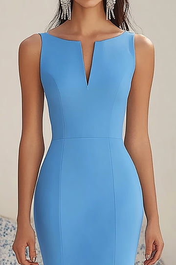 Mermaid Blue Asymmetrical Formal Dress With Ruffles